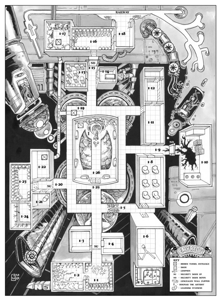 Pinball Crawl Classics Embryon map