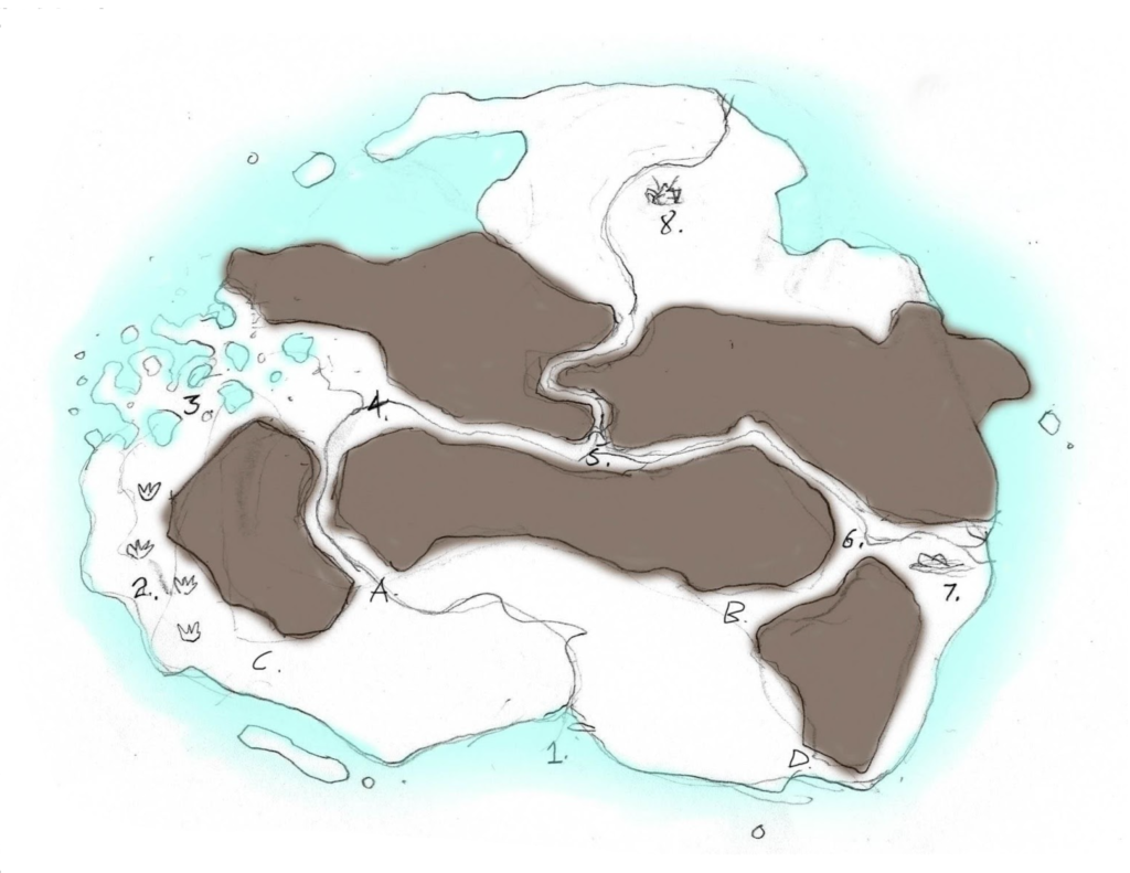 Island Map sketch by Erol Otus