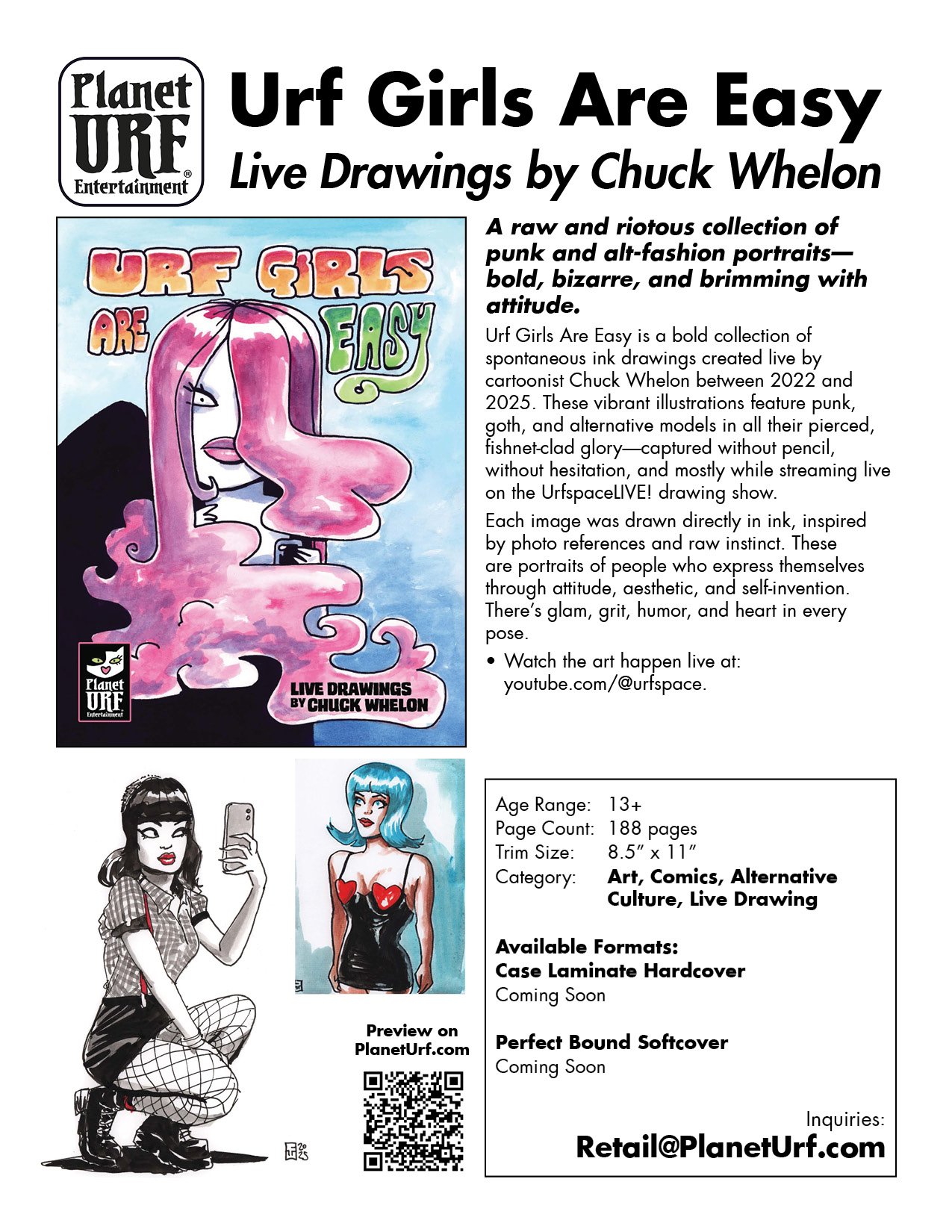 Urf Girls Are Easy - Live drawings by Chuck Whelon