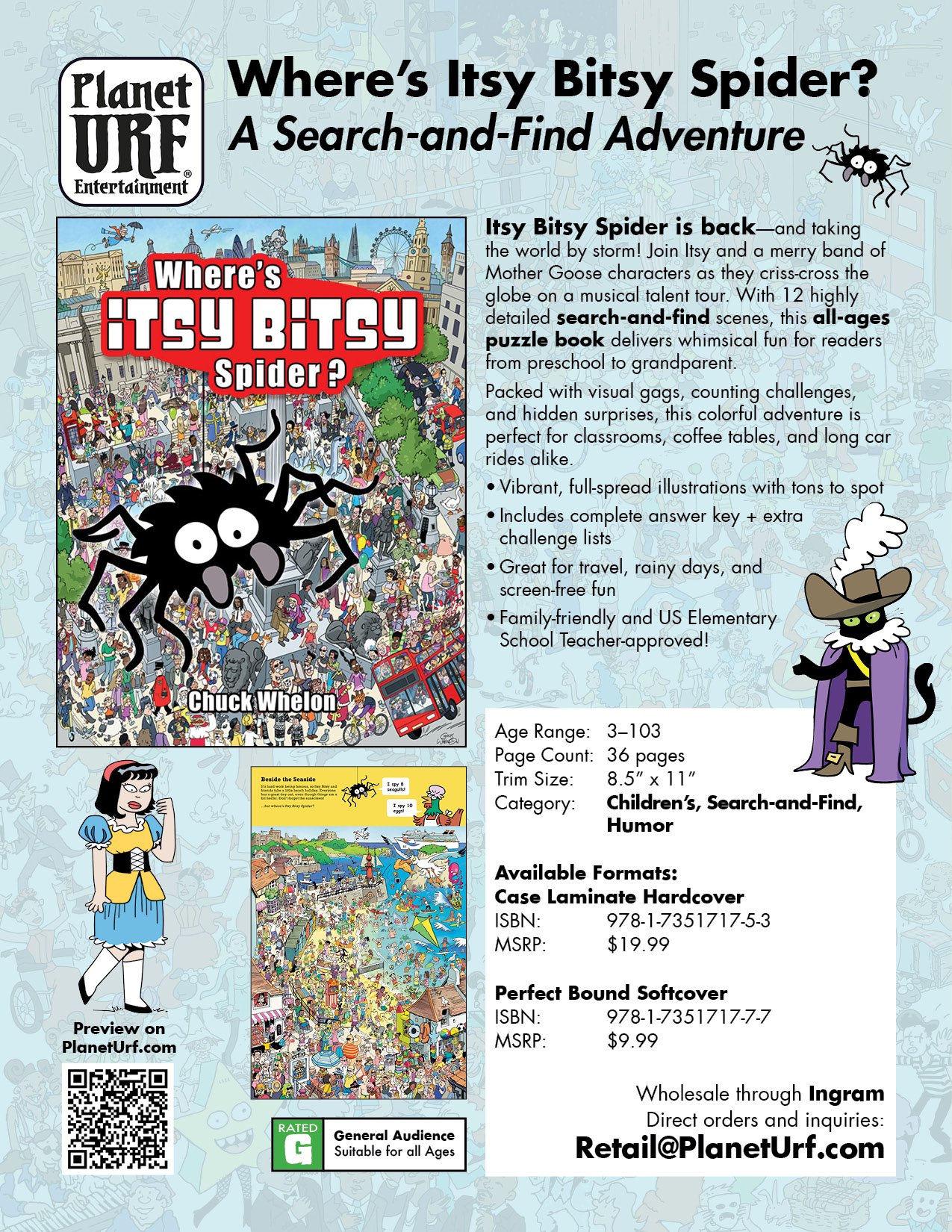Where's Itsy Bitsy Spider - Search-and-Find Puzzle Adventure Book by Chuck Whelon